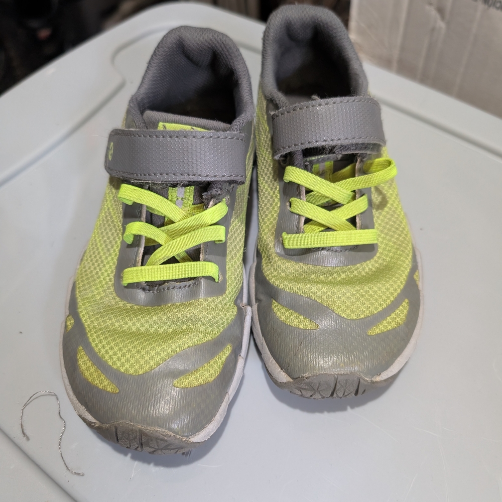 Kids Gray and Green Shoes
